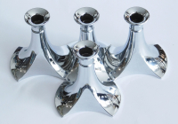 4 Design Kerzenleuchter von WMF Metall verchromt 7cm
