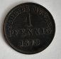 Preview: Alte Münze 1 Pfennig 1872 Darmstadt Hessische Scheidemünze 1,6cm