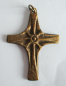 Preview: Kleines Bronze Kreuz mit Muster Anhänger 4,3x3,1cm #2