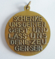 Preview: Anhänger Plakette Taube Schenke uns deinen Geist Messing / Bronze ? Ø3,5cm