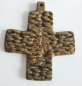 Preview: Bronze Kreuz Anhänger geriffelte Struktur 4,8x4,3cm #37
