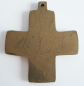 Preview: Bronze Kreuz Anhänger geriffelte Struktur 4,8x4,3cm #37