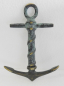 Preview: Korkenzieher Anker Schiffsanker maritime Deko Messing grün patiniert 14cm