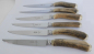 Preview: 6 Messer mit echt Hirschhorn Griff Excalibur Latham & Owen Sheffield Steakmesser