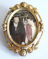 Preview: Alte Jugendstil Brosche Fotobrosche Double oval 4x2,8cm #f