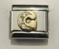 Preview: Original Nomination Modul Classic 9mm Gold Emblem Buchstabe G mit Zirkonia (N)