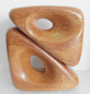Preview: Vase Bertoncello Italy Entw. Roberto Rigon beige-braun 2-Lochvase 19,5cm