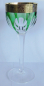 Preview: Edles Weinglas Moser grün Papstschliff breiter Goldrand mit Muster 19,7cm