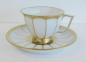 Preview: Art Deco Mokkatasse PM Dresden handgemalt weiß-gold