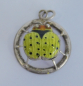Preview: Kleiner Anhänger gelber Käfer für Bettelarmband Kette Silber Emaille Ø1,8cm 1,8g