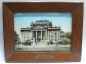 Preview: Altes Andenken Bild Wiesbaden Hoftheater Schiller Denkmal gewölbtes Glas 23x18cm