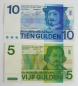 Preview: 2 Banknoten Niederlande: 5 Gulden 1973 - 10 Gulden 1968