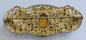 Preview: Schöne Brosche wohl böhmischer Modeschmuck Gablonz bersteinfarbene Steine 6x2,5