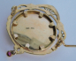 Preview: Jugendstil Brosche Fotobrosche vergoldet Silb Doub 4 kleine rote Steine 3,5x2,7