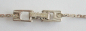 Preview: Vintage Kette silberfarben kleiner heller Stein Goldette N.Y. New York 38cm