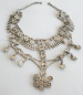 Preview: Prächtiges altes Vintage Collier Kette helle Steinchen Strass ?
