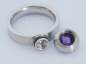 Preview: Design Schmuck Manuela Carl MC Edelstahl Ring mit Schraubelement Amethyst Gr. 58