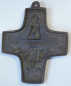 Preview: Bronze Kreuz Relief Der Gute Hirt Andenken Kommunion 9,5x8,5cm