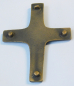 Preview: Kleines Bronze Kreuz Relief mit Bergkristall 9,3x7,5cm #a