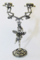 Preview: Miniatur Kerzenleuchter Kerzenhalter Engel Putto 2flammig Silber 5cm (N)
