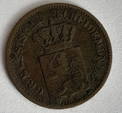 Alte Münze 1 Kreuzer 1865 Darmstadt Hessische Scheidemünze 1,4cm