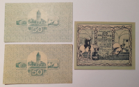 Altes Notgeld Gutschein 25 Pfennig + 2x 50 Pfennig Niederlahnstein 1917