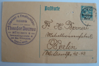 Alte Postkarte Werbung Stempel Emailschilder Theodor Ducrue München 1920