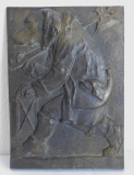Bronze Relief Hund als Nachtwächter von Wilhelm Koopmann 1940