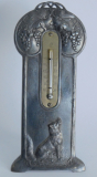 Seltenes Jugendstil Thermometer von WMF Relief Weinlaub Fuchs Tischaufsteller
