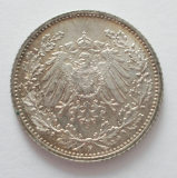 1/2 Mark Deutsches Reich 1915 F Silber 900 2,8g Ø2cm