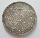 1/2 Mark Deutsches Reich 1915 D Silber 900 2,77g Ø2cm