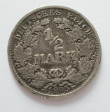 1/2 Mark Deutsches Reich 1905 E Silber 900 2,73g Ø2cm
