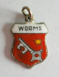 Worms Wappen Anhänger für Bettelarmband Silber 800 Andenken