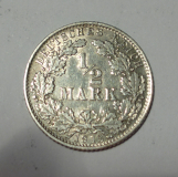 1/2 Mark Deutsches Reich 1913 D Silber 900 2,73g Ø2cm