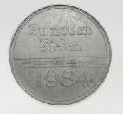 Alte Medaille Kalendermünze 1984 Porsche 956 Zu neuen Zielen Ø4cm