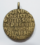 Alte Bronze Medaille Anhänger Adolph Kolping Seligsprechung 1991 Ø3cm