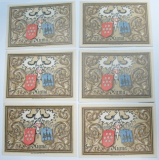 6x Notgeld 50 Pfennig 1921 Auma in Thüringen