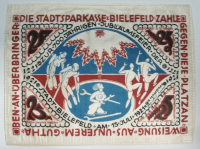 Notgeld Seide Stadt Bielefeld 25 Mark 1921 Seidengeld