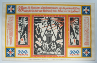 Notgeld Seide Stadt Bielefeld 500 Mark 1923 Seidengeld