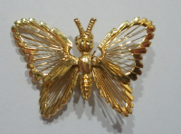 Kleine filigrane Brosche Schmetterling Monet goldfarben