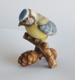 Porzellanfigur Vogel Blaumeise Bisquitt matt 7,5cm