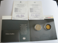 Frauenfußball-WM 2011 Gedenkmünze 10 Euro + Sonderprägung Silber 333 vergoldet