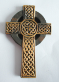Irisches Bronze Kreuz Butzon & Bercker keltisch Knotenmuster 6,9x4,4cm #4