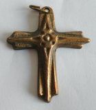 Kleines Bronze Kreuz mit Muster Anhänger 4,3x3,6cm #5