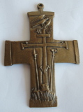 Bronze Kreuz mit Taube Entwurf Max Faller 9,2x6,5cm #11