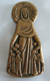 Bronze Relief Schutzmantelmadonna Maria schütze uns 10,5x4,8cm