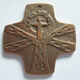 Bronze Kreuz Ich bin der Weg Maria Laach 6,7x6,9cm #20