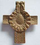 Bronze Kreuz Brot vom Himmel Hände 9,5x8cm #24