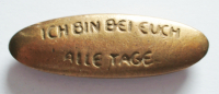 Bronze Handschmeichler mit Kreuz Ich bin bei euch alle Tage 6,3x2cm