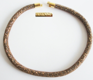 Kette Stardust Swarovski braun-goldfarben Magnetverschluss 39cm